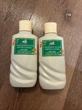 Bath Body Works Milk Bar Cinnamon Sugar Pretzel Cookie Body Wash NEW Set of 2